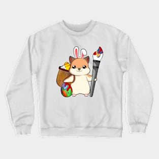 Cute hamster painting Easter eggs Crewneck Sweatshirt